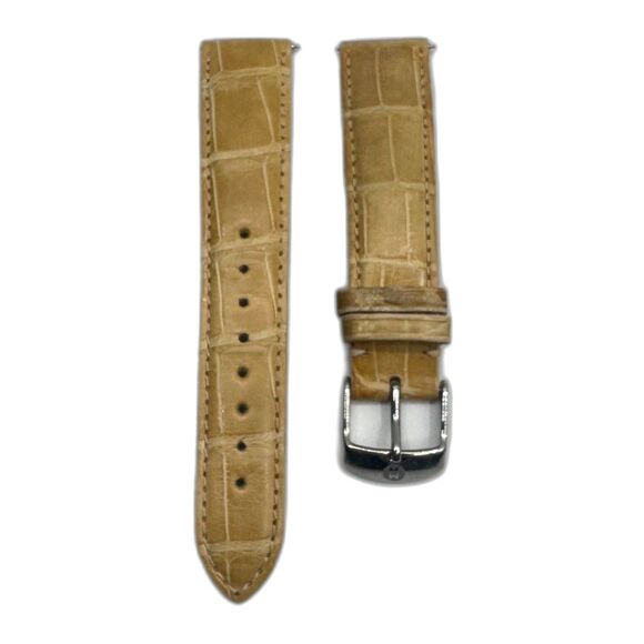 MICHELE 18mm Genuine Alligator Light Tan Strap Retail $180 - Picture 2 of 5